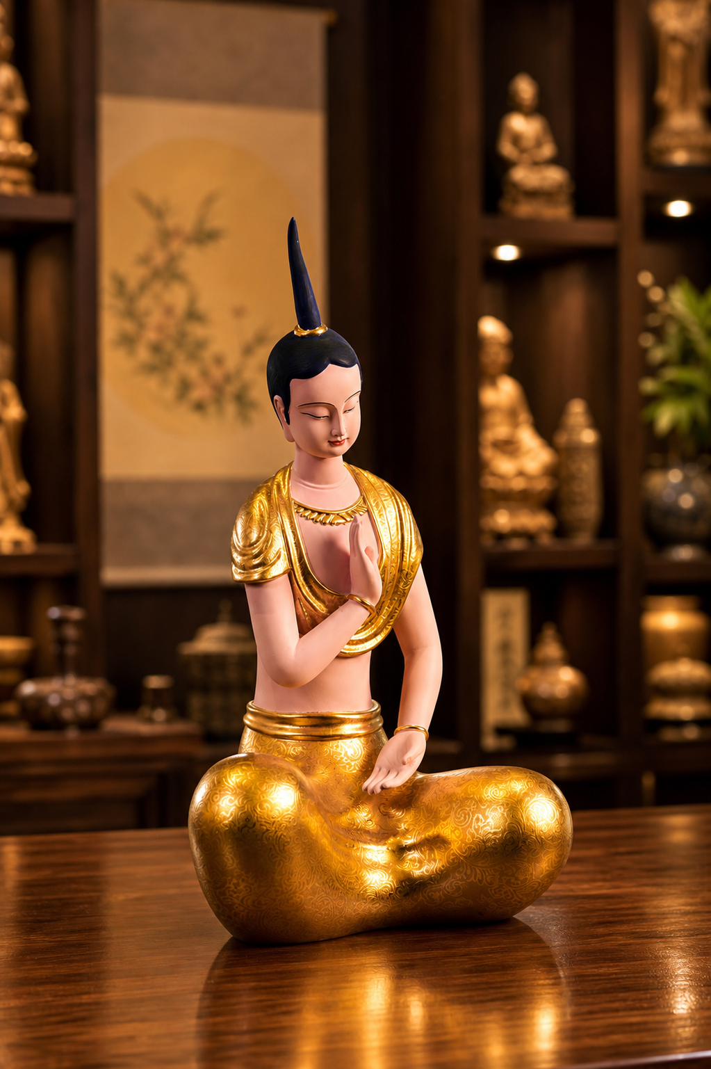 Tượng thờ cao cấp trong không gian gỗ